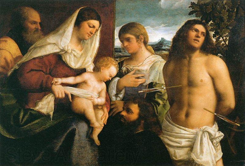 Sebastiano del Piombo La Sainte Famille avec sainte Catherine Spain oil painting art